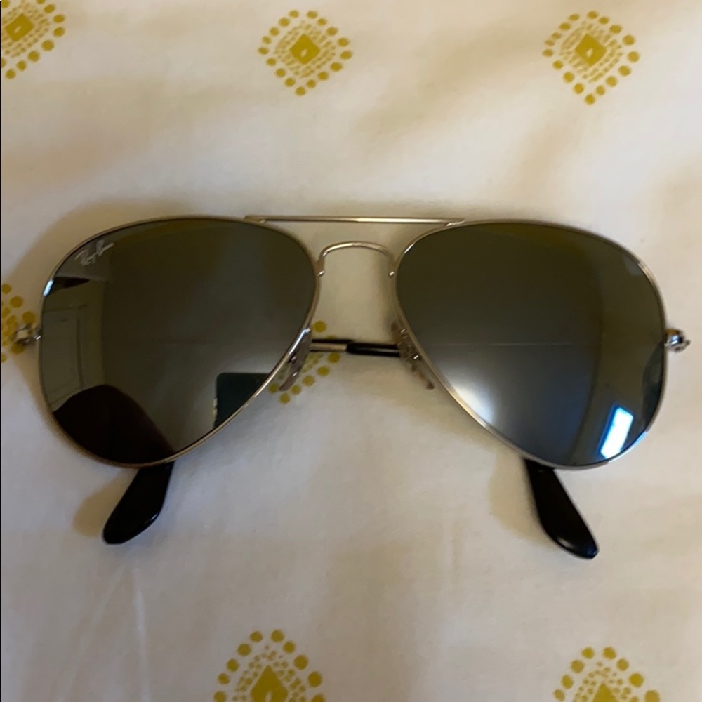 Rayban Aviator Sunglasses, Silver/Mirrored Frames